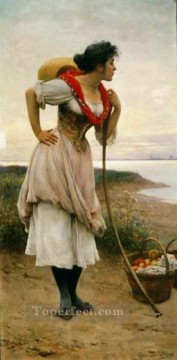 Eugenio de Blaas Painting - Señora vendedora de frutas Eugene de Blaas